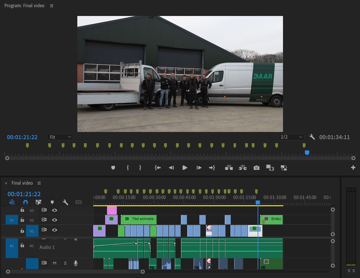 recruitingsvideo Daar Agrotechniek BV edit in Adobe Premiere Pro